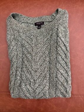 Lower Price! Talbots Gray Cable Knit Scoop Neck Sweater